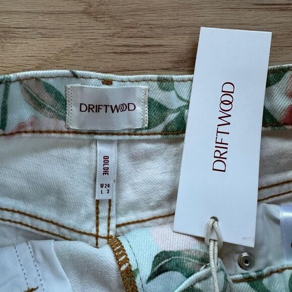 NWT Driftwood Goldie Floral Denim Shorts - Women’s Size 24 - Raw Hem - Boho - Picture 6 of 8